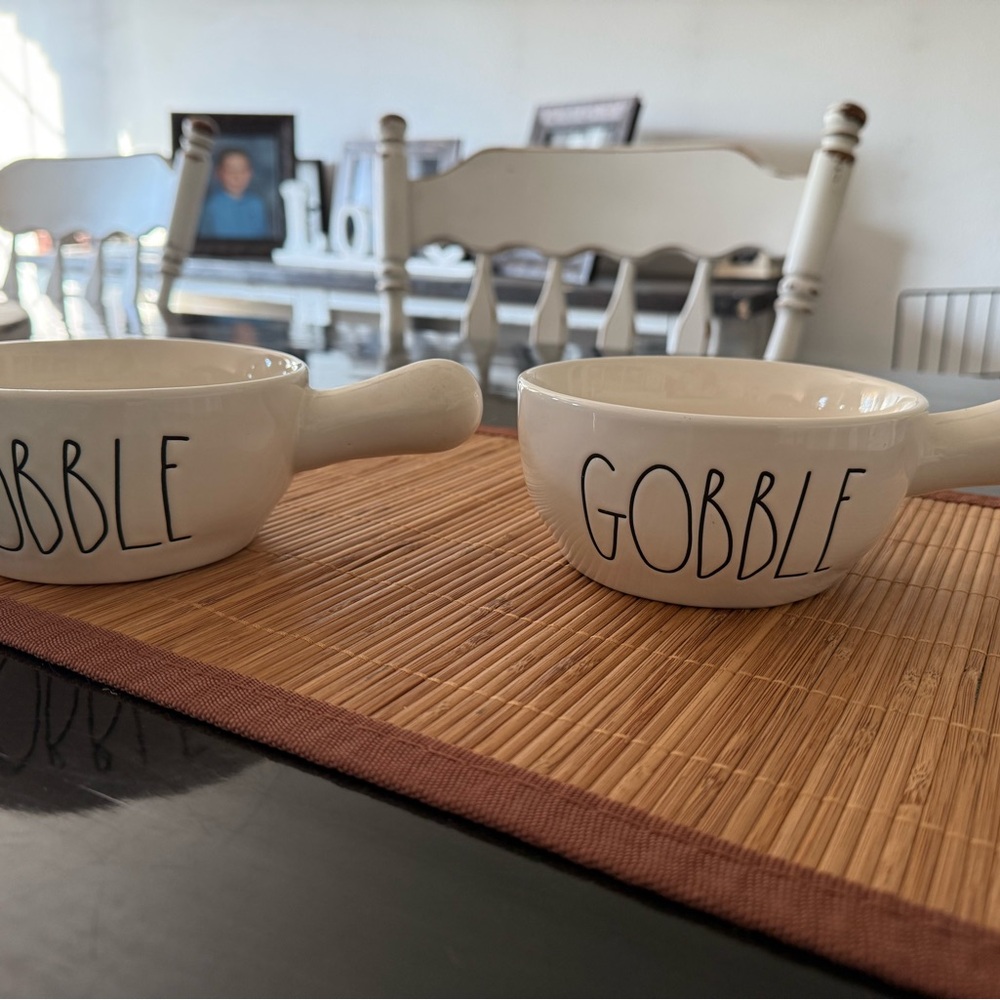 Rae Dunn 'Gobble' Chili/Soup Bowls New